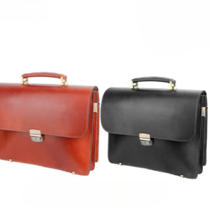 cartable veritable cuir ref VR133 (2 comportements )