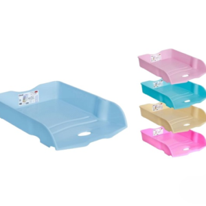 Bac à courrier plastique couleur pastel