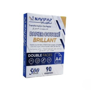papier couché brillant double faces 500 feuilles A4 90 grammes