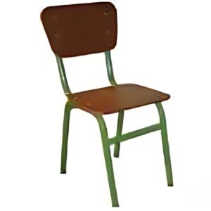 Chaise Prés Scolaire,   Bois Multiplié + Verni  Pied Epoxy T25  CL0022